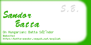 sandor batta business card